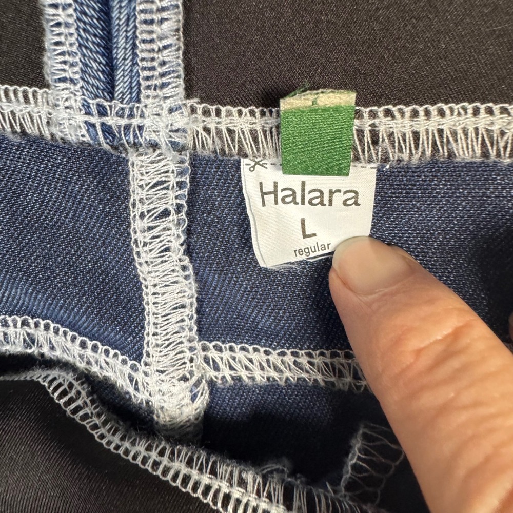 NWOT Halara Flex Womens High Waisted Stripe Wide‎ Leg Flowy Jeans L Pockets - Picture 5 of 13